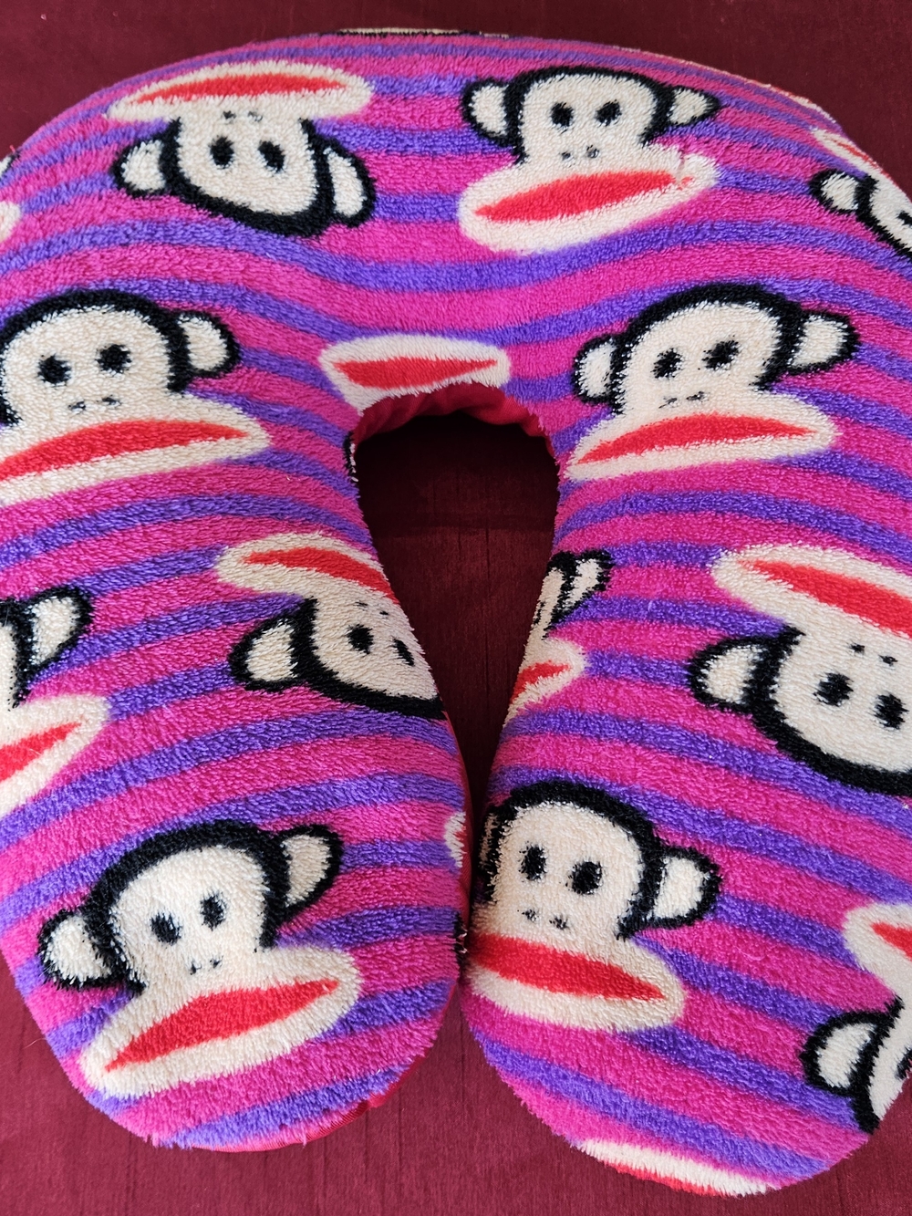 '00s Y2K Paul Frank Cute Julius Monkey Airplane Travel Neck Pillow Beaded RARE